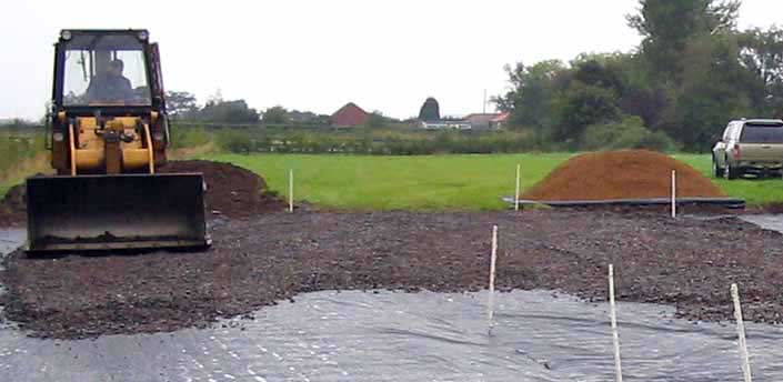 Laying the foundations of a Cotswold Tennis Court