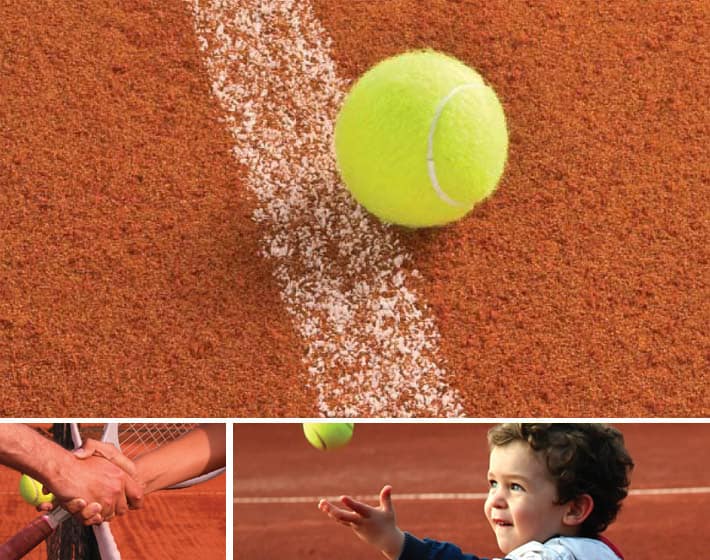 Synthetic clay tennis court built by AMSS